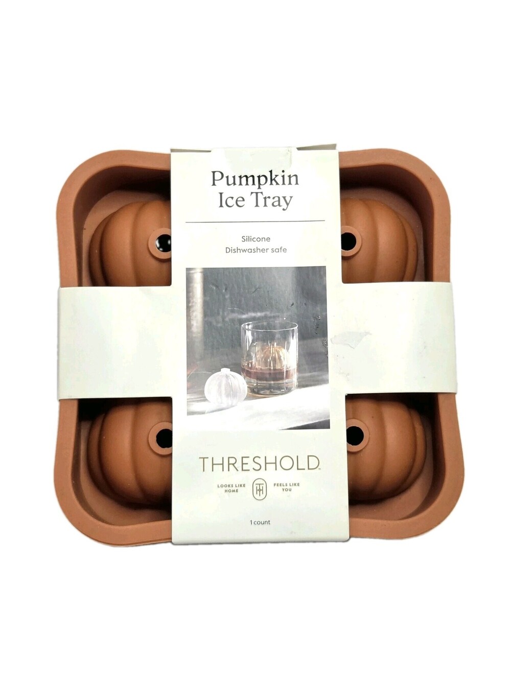 Threshold Pumpkin Flexible Silicone Fall Ice Cube Mold 3D Shape Harvest NEW!